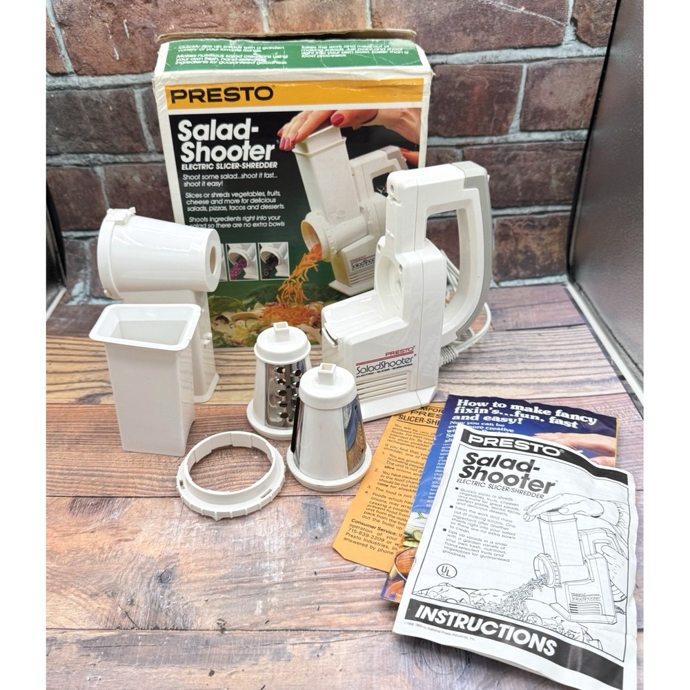 Presto Salad Shooter Electric Slicer Shredder 02910 Vintage Y2K w Box / Manual